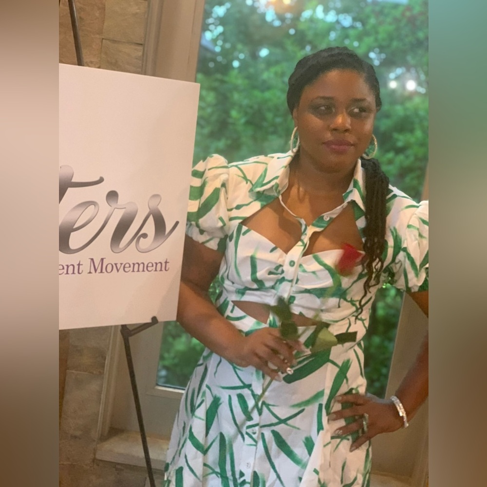 White and Green Spring Dress